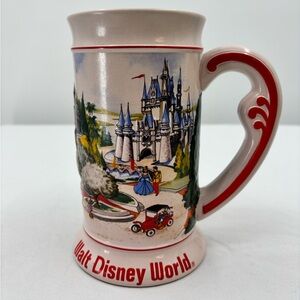 Walt Disney World Stein Ivory 6.5" Figural Brazil Ceramarte Collectible Embossed
